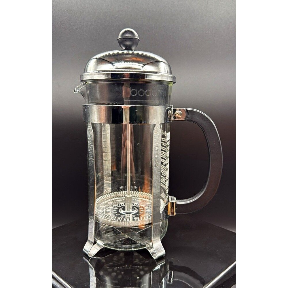 Bodum Chambord French Press Coffee Maker Glass Steel Silver/Black